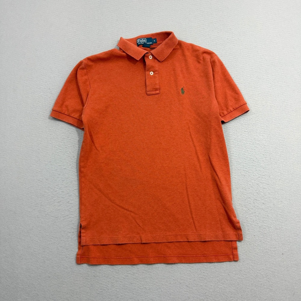 Polo Ralph Lauren Shirt Men's Small Orange Classic Fit Short Sleeve Pony Logo